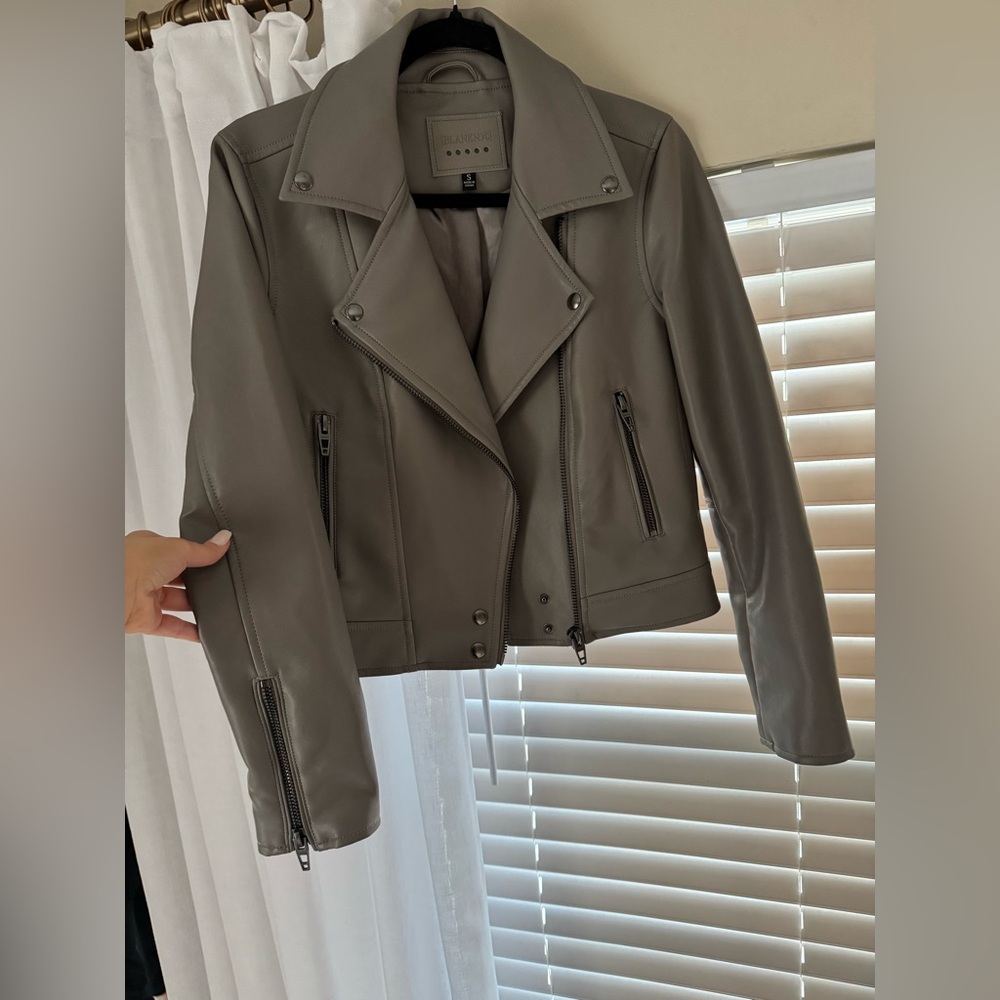 Taupe Faux Leather Jacket - New - Size Small